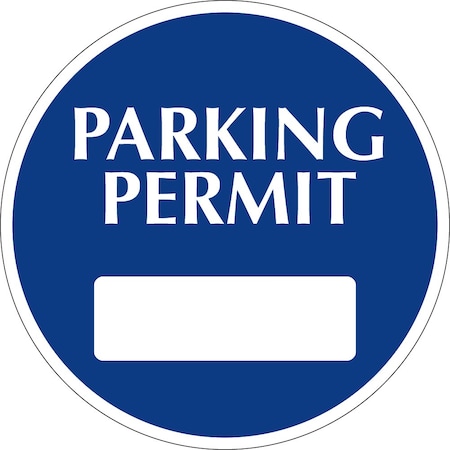 Lustre-Cal Vinyl Permanent Parking Permit Dark Blue 3in x 3in Circle 1 Blank No Pad, 50PK 253748PvWh1BdDi0000